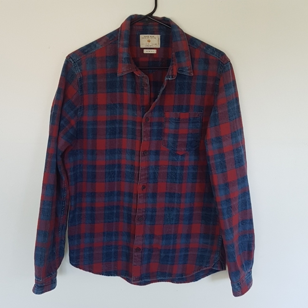 Zara plaid button down shirt
